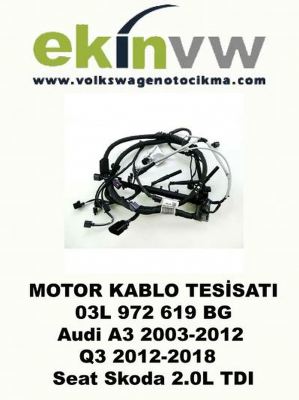 MOTOR KABLO TESİSATI OEM 03L 972 619 BG Audi A3 2003-2012 Q3 2012-2018  Seat Skoda 2.0L TDI